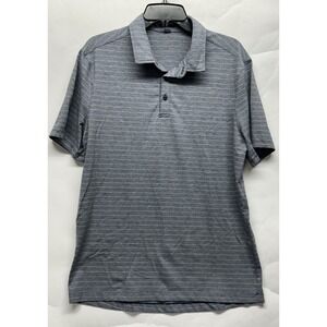 Lululemon Mens Size M Gray Evolution Short Sleeve Polo Shirt (J113)